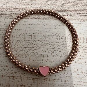 Mignon Faget Halo Heart Slide Charm Bangle Rose Gold